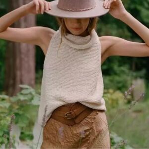 Pilcro Cream Cowl Turtleneck Sweater